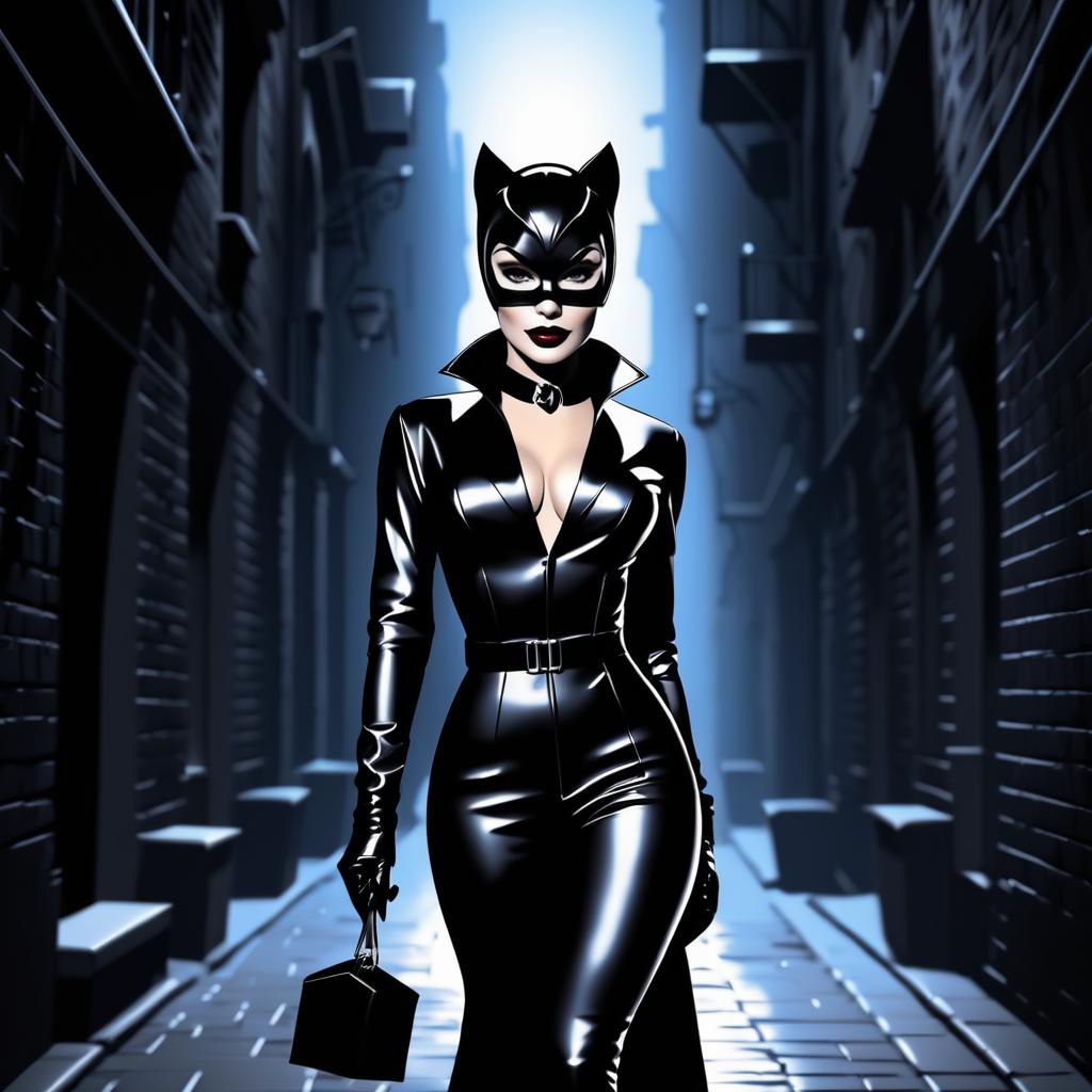 Noir Catwoman in a Dark Alley