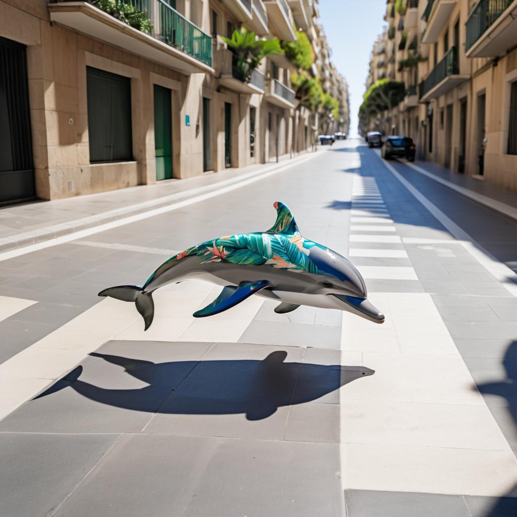 Dolphin in Dress on Barcelona Street