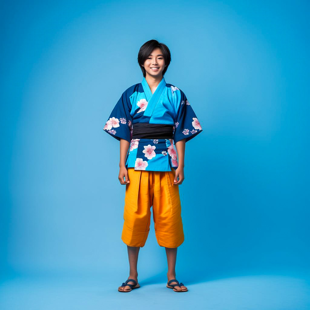 Cheerful Teenage Boy in Summer Style