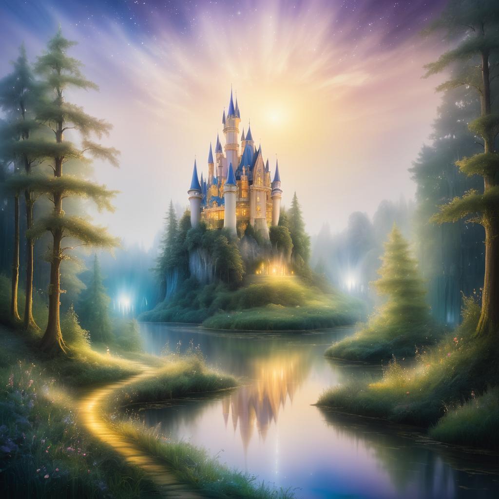 Whimsical Castle in Twilight Forest