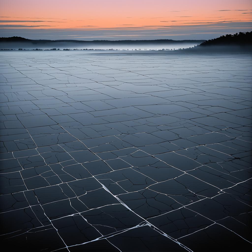 Ethereal Twilight on Cracked Earth Flats