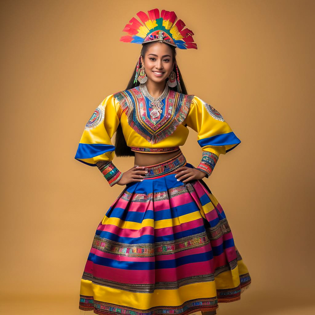 Confident Young Woman in Traditional Dress