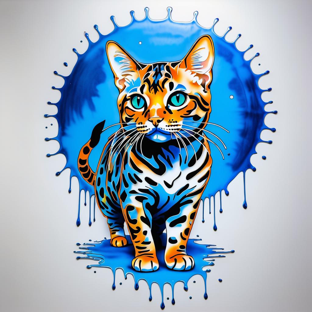 Vivid Bengal Cat Tattoo Art Design