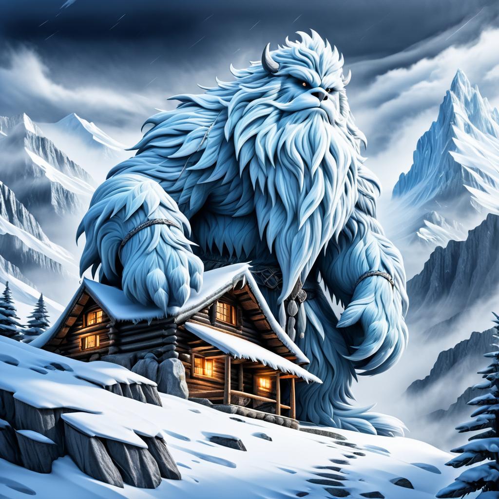 Epic Yeti Embracing Mountain Cabin