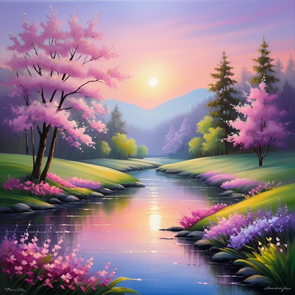 Enchanting Spring Twilight Painting