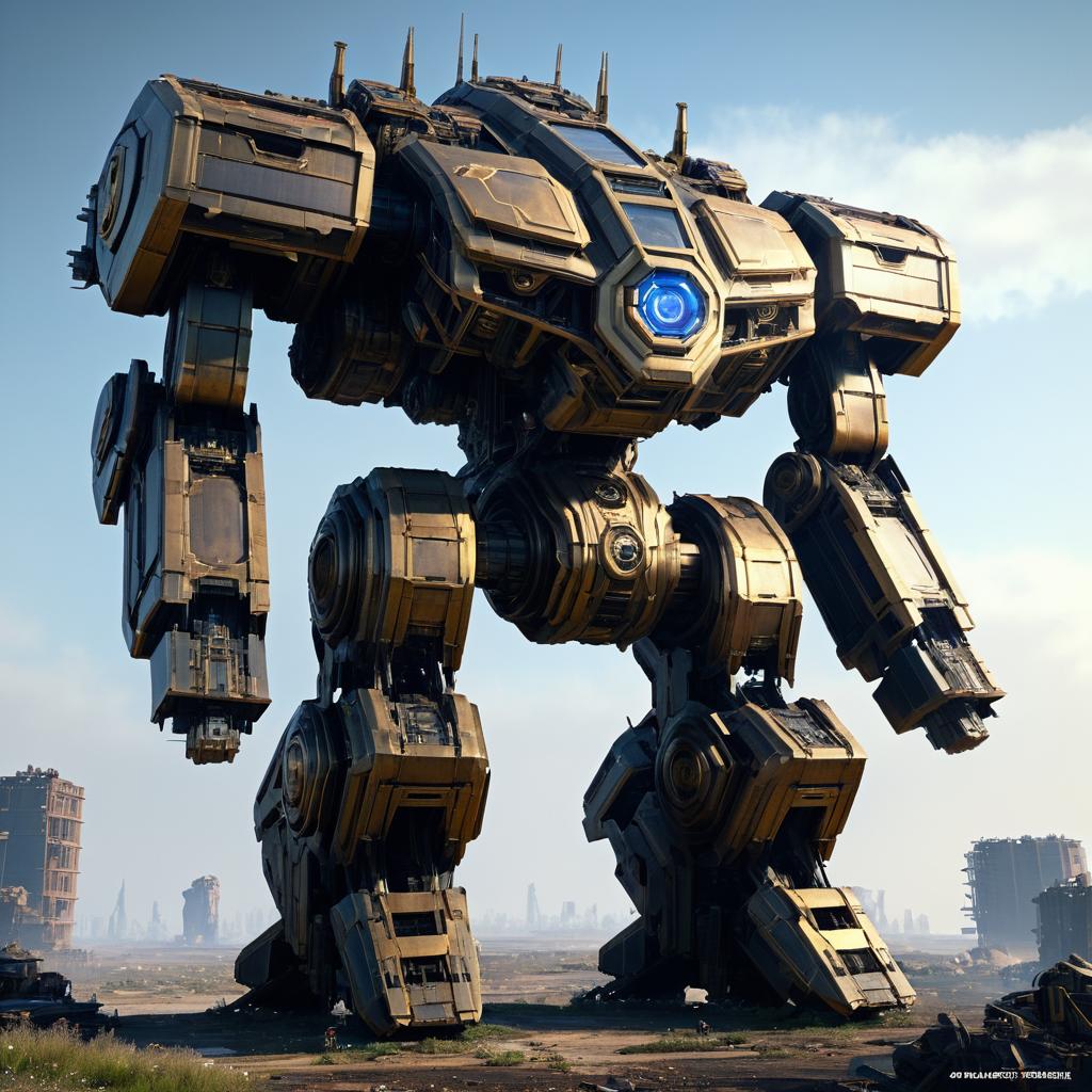 Epic Reclaimed Colossal Mech Concept Art