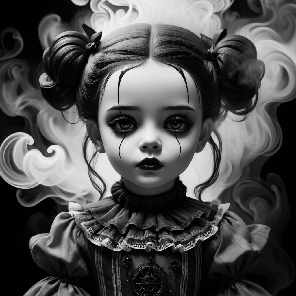 Gloomy Portrait of a Broken Doll