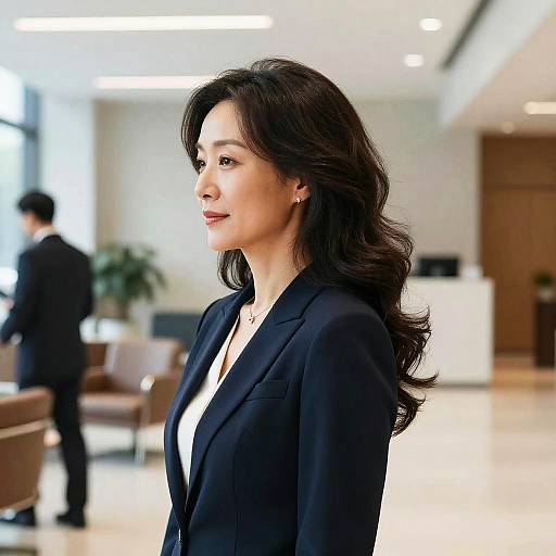 720 Waves on Businesswoman in Lobby