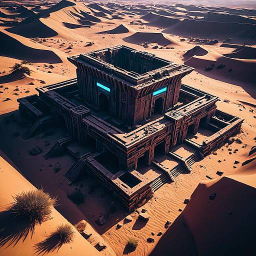 Cyberpunk Ancient Desert Ruin