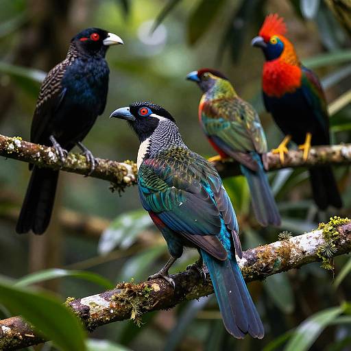 Exotic Birds on Tropical Branches