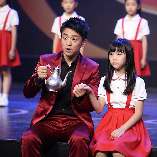 Candid Stage Moment: Man and Girl