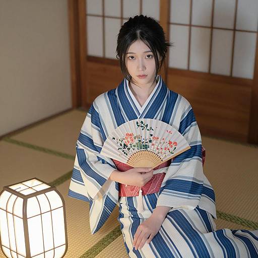 Elegant Asian Woman in Traditional Attire