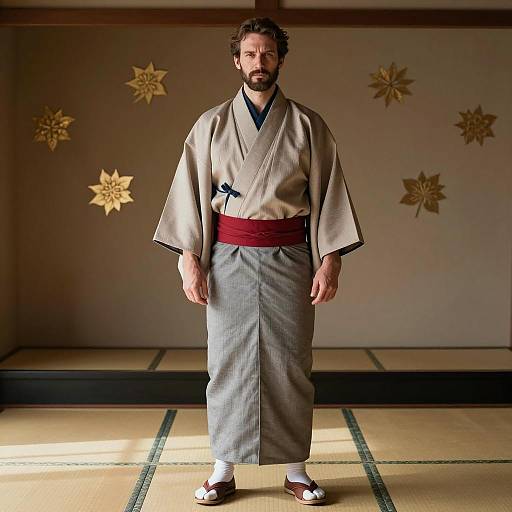 Photorealistic Male in Traditional Kimono