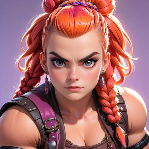 Buff Female Dwarf Character Portrait