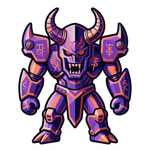 Futuristic Mech-Satyr Emblem Design