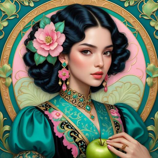 Elegant Art Nouveau Woman Portrait