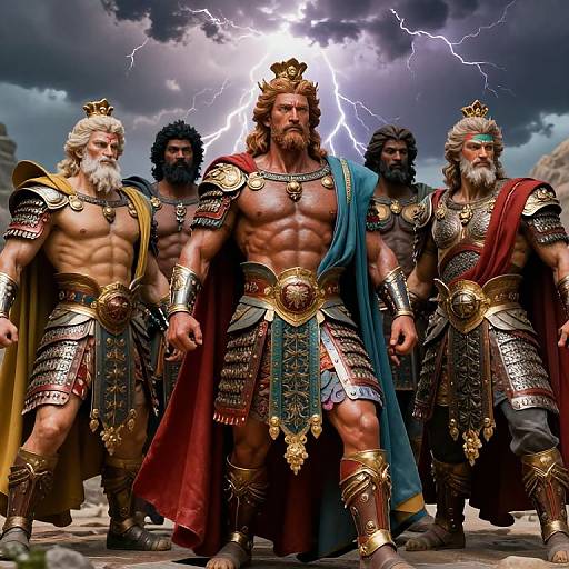 Epic Mythological Gods in Battle