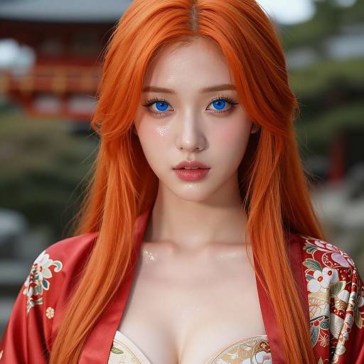 Close-Up Portrait of Meowri in Silk Robes