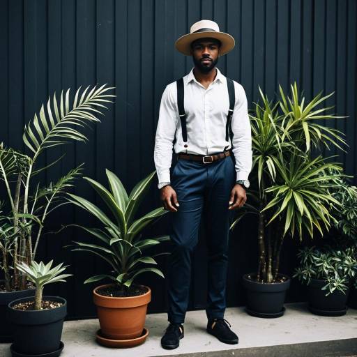 Stylish Dark-Skinned Man in Aussie-Themed Outfit