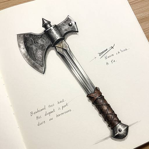 Rugged Viking Axe-Sword Design