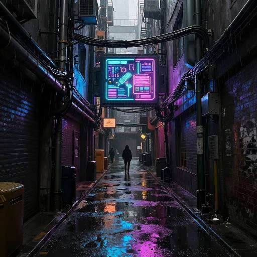 Futuristic Cyberpunk Alleyway Scene