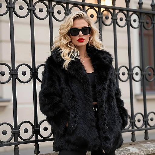 Stylish Blonde Woman in Urban Setting
