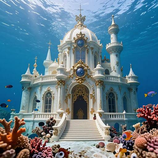 Baroque Underwater Castle Scene