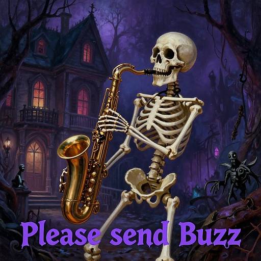 Skeleton Saxophone in Haunted Mansion