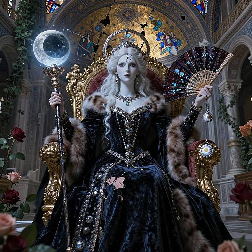 Fallen Celestial Empress in Byzantine Basilica