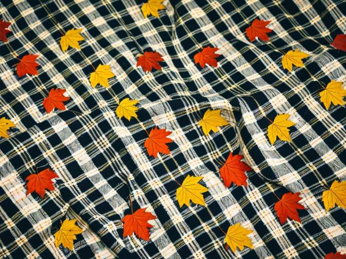 Autumn-Inspired Plaid Tablecloth Design