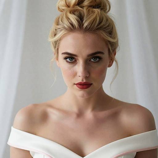 Elegant Close-Up of a Blonde Woman