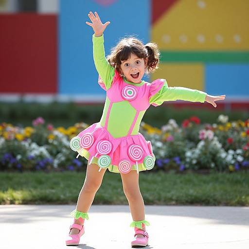Playful Child in Lollipop Dance Costume