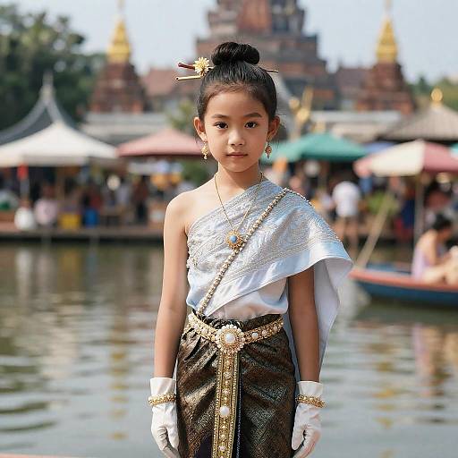 Photorealistic Thai Princess at Market