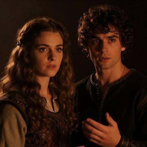 Medieval Portrait with Intense Expressions