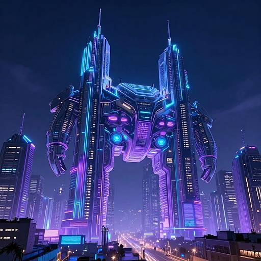 Cyberpunk Futuristic Neon Cityscape