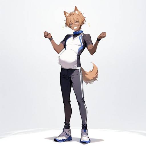Excited Tall Thin Man with Dog Ears Excited Tall Thin Man with Dog Ears
