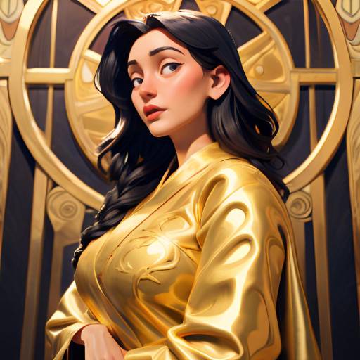 Elegant Art Nouveau Woman in Satin