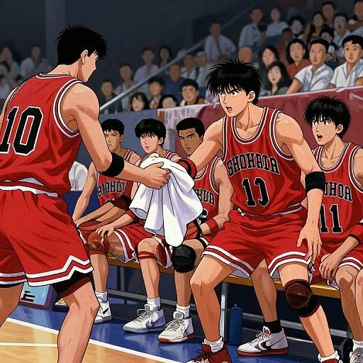 1990s Anime Style Basketball Towel Boy