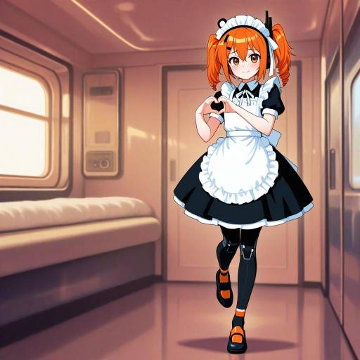 Android Maid with Retro Diner Charm