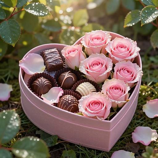 Romantic Heart Box with Roses