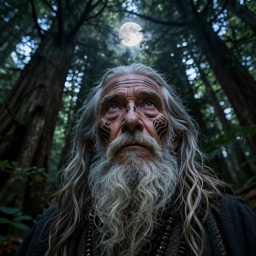 Photorealistic Mystic Portrait in Moonlight