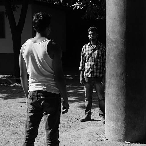 Moody Black and White Outdoor Portrait