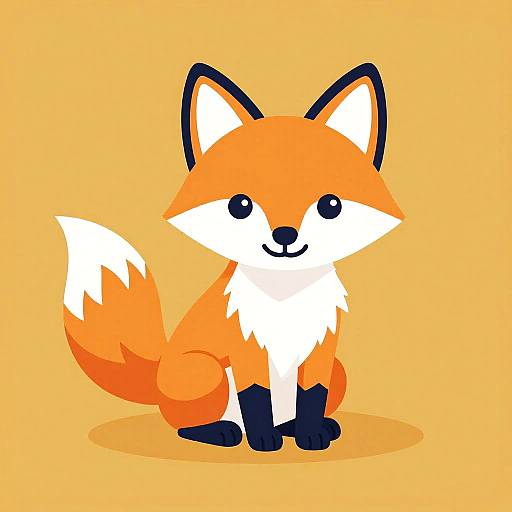 Colorful Fox Vector Illustration