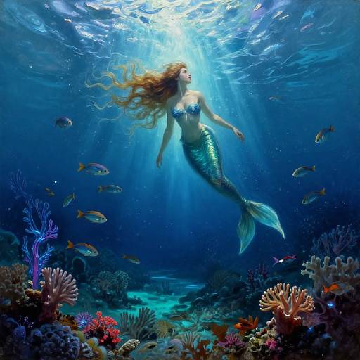 Ethereal Underwater Mermaid Scene