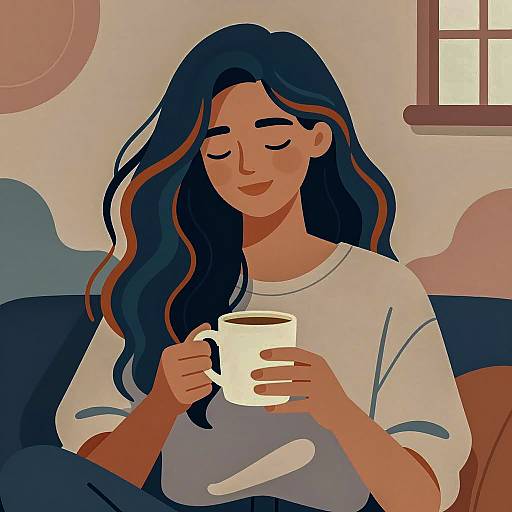 Woman Relaxing with a Mug