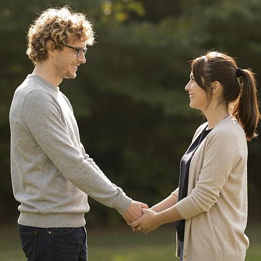 Couple Smiling Together in Nature