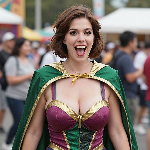 Vibrant Festival Superhero Woman