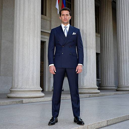 Confident Man in Midnight Blue Suit