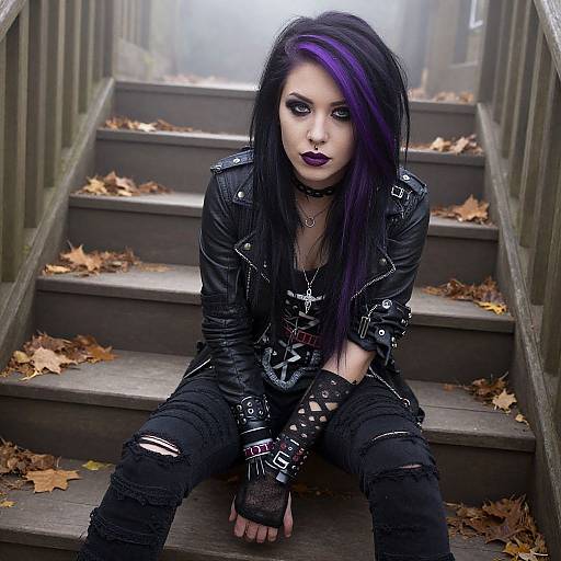 Vintage Emo Model with Layered Hair