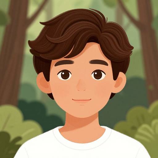 Mexican Teen Boy in Forest Digital Art